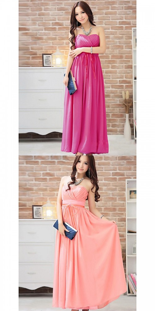 Bridesmaid Dresses - Ankle-length Chiffon Bridesmaid Dress Ball Gown Sweetheart with Sash Ribbon  https://www.udressme.co.nz/