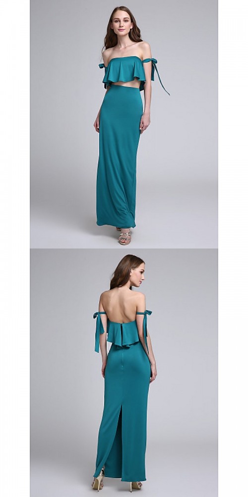 Bridesmaid Dresses - Ankle-length Jersey Bridesmaid Dress Sexy Sheath Column Off-the-shoulder with Bow
https://www.udressme.co.nz/ball-dresses.html