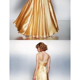 Dress-Gold-Plus-Sizes-Dresses-Petite-A-line-Scoop-Long-Floor-length-Stretch-Satin