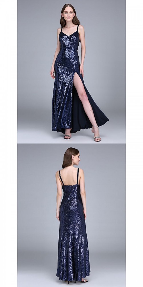 Bridesmaid Dresses - Ankle-length Sequined Bridesmaid Dress Sheath Column Spaghetti Straps with Split Front
https://www.udressme.co.nz/ball-dresses.html