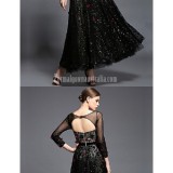 Australia-Formal-Evening-Dress-Black-Ball-Gown-Scoop-Ankle-length-Tulle-Charmeuse-Sequined