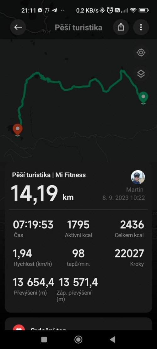 Nesmyslné údaje nastoupané výšky